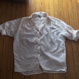 Express cream button down